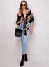 Blouse Style V-Neck Tie Bow Top